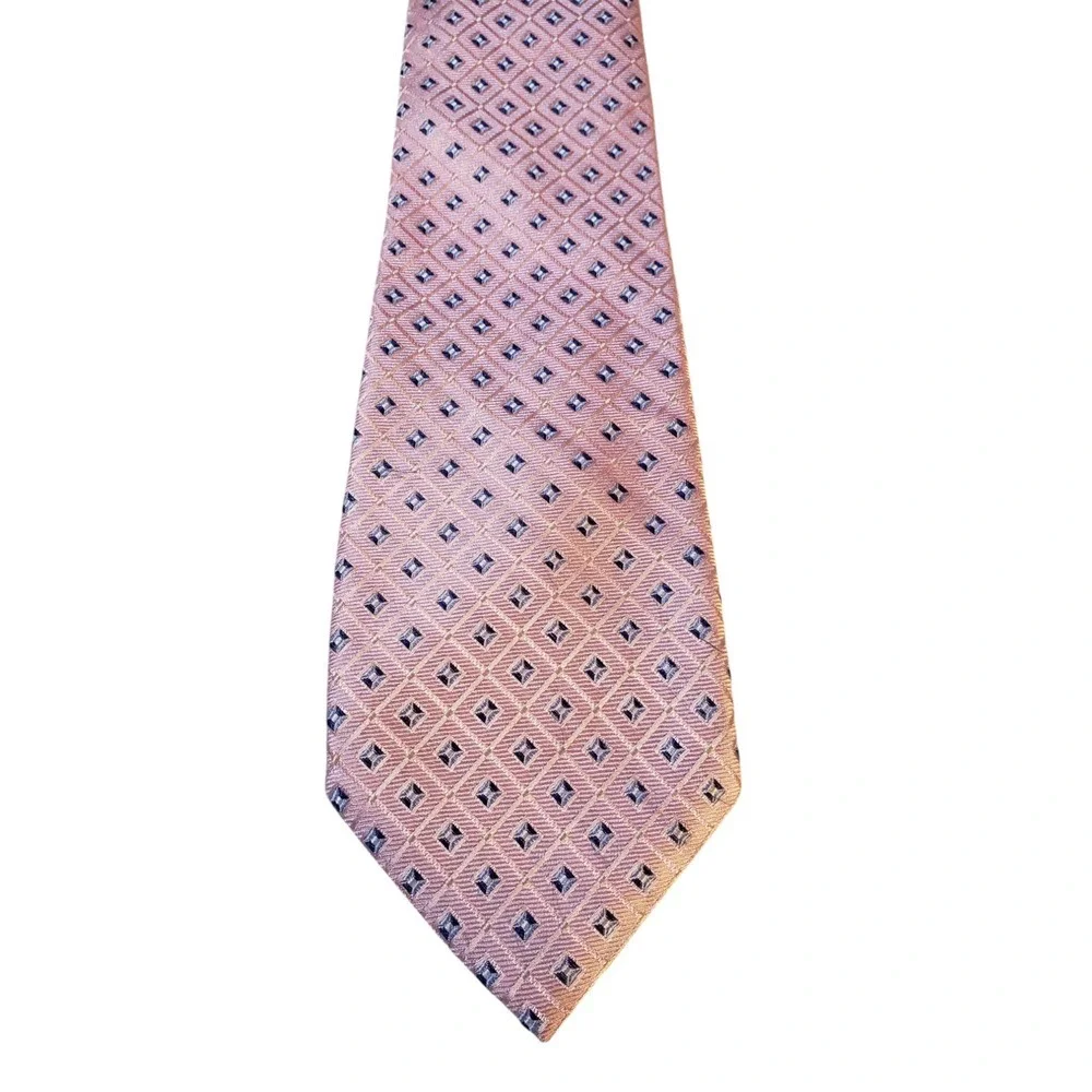 Nautica Mens Tie Necktie Designer Luxury Pink Blue Geometric‎ Business Church
